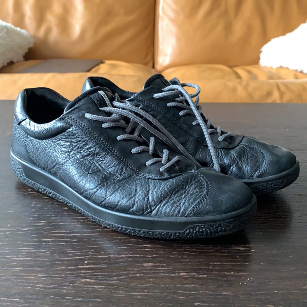 Ecco Black Leather Sneakers, Danish, Sz 45 (US 11)